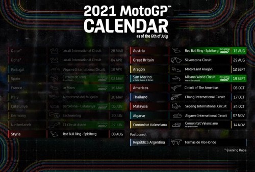 Akibat Grand Prix Australia Batal, Jadwal Balap MotoGP seri 2021Berubah, Cek di Sini Jadwal Terbarunya!