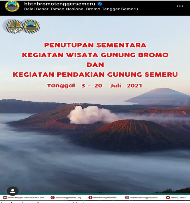Perhatian! Wisata Gunung Bromo dan Gunung Semeru Ditutup Selama PPKM Darurat, BBTNBTS Sediakan Fasilitas Rescheduling