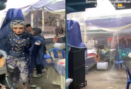 Bikin Nyesek! Viral Pernikahan di Pati Diterjang Badai, Pengantin pun Jadi Korban